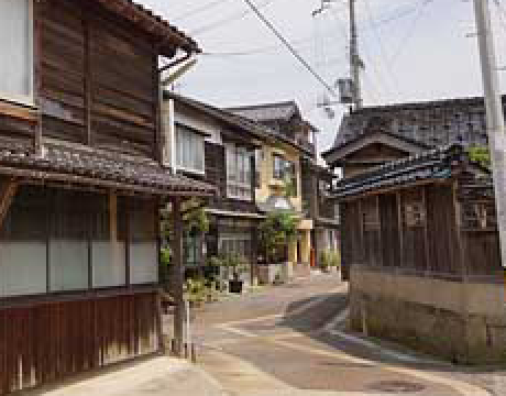 Takeno town streets sugiyaki burnt cedar