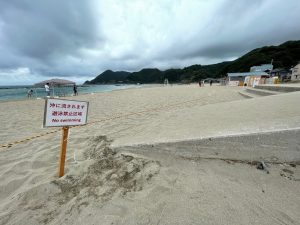 ８月１４日（月）竹野浜海水浴場一部遊泳禁止について